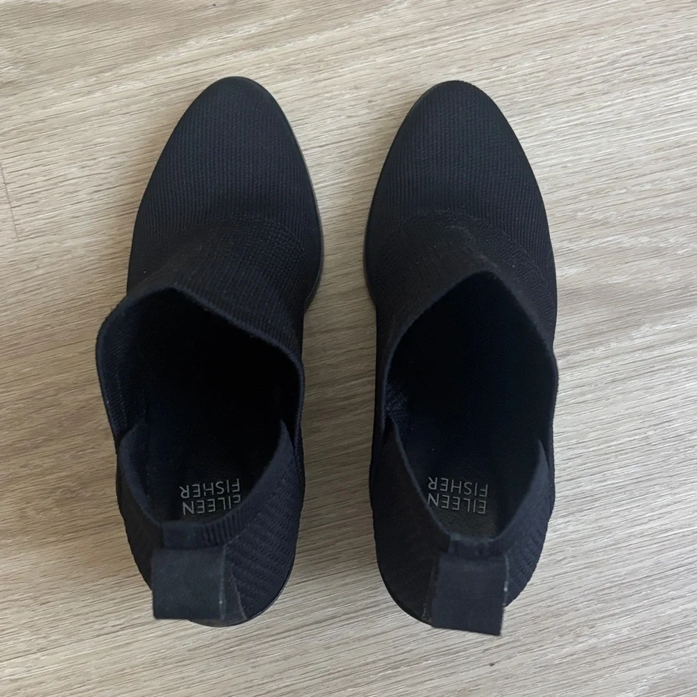 Eileen Fisher Joss-St Black Wedge Ankle Boots - 6